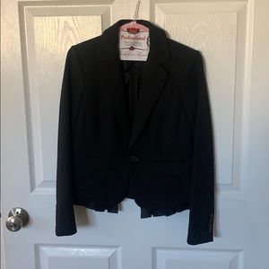 Black blazer with ruffles at the bottom